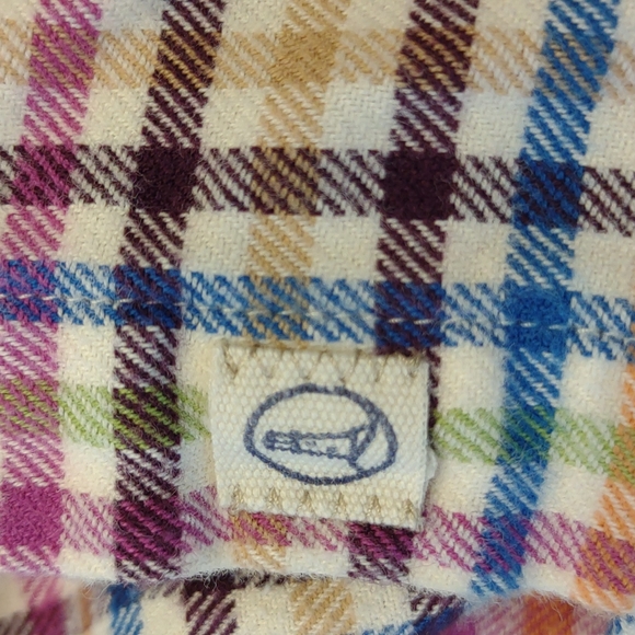 Women's Petite Multi Color Gingham Plaid LS BD Cotton Flannel Shirt - Picture 12 of 12